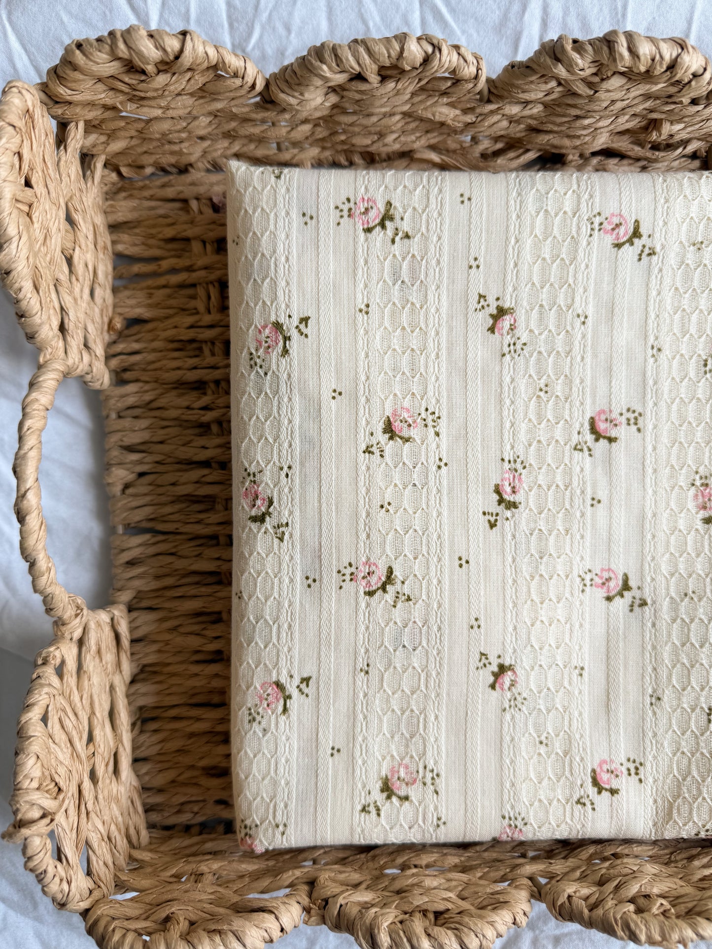 Embroidered Jacquard Cotton Fabric - Rosebud