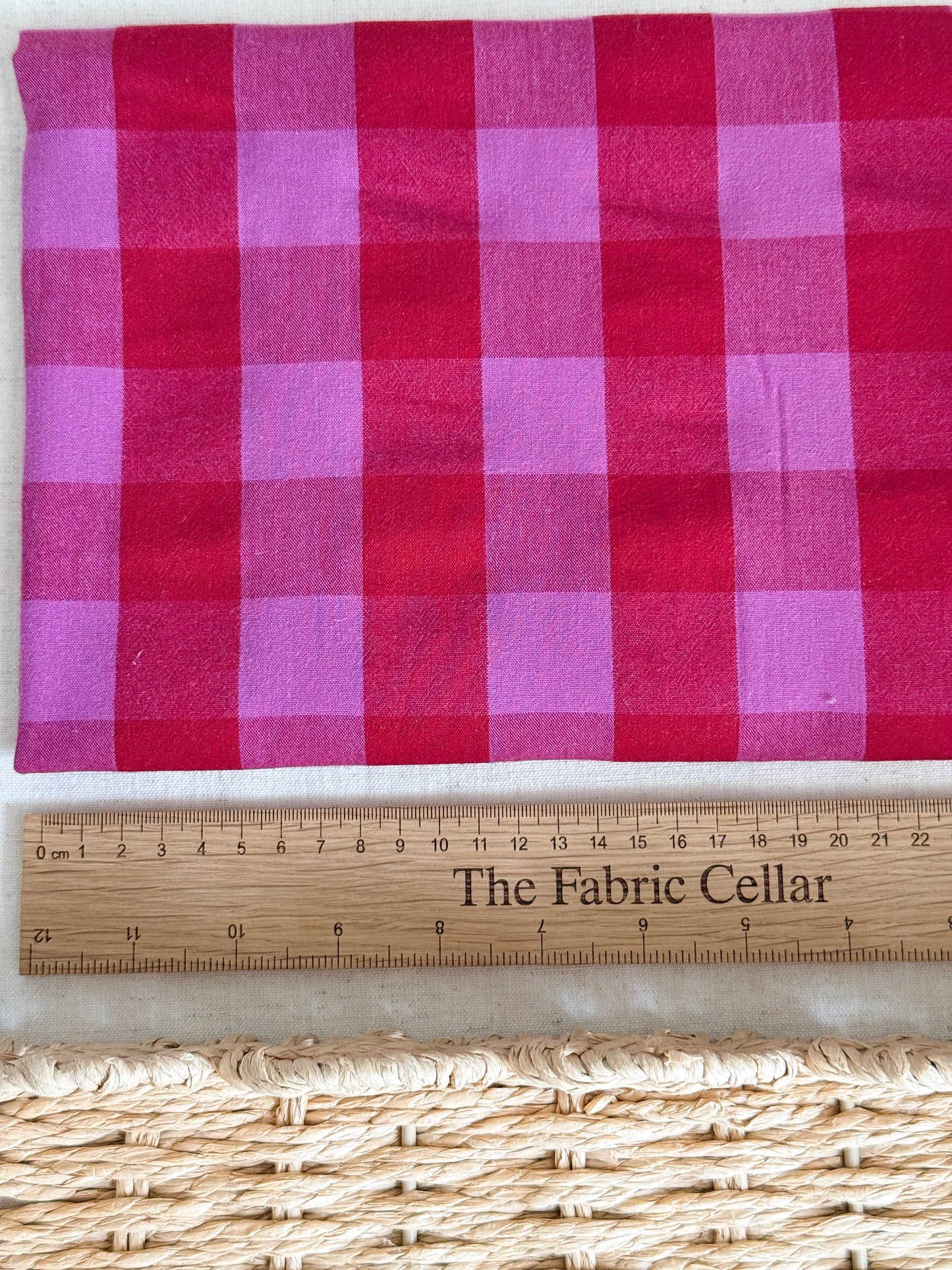 Cotton Yarn Dyed Gingham Fabric - Raspberry Jam