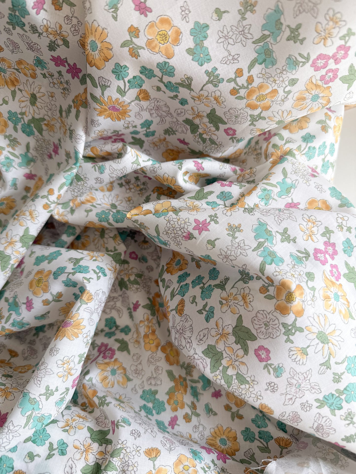 Cotton Batiste Fabric - Pastel Flowers