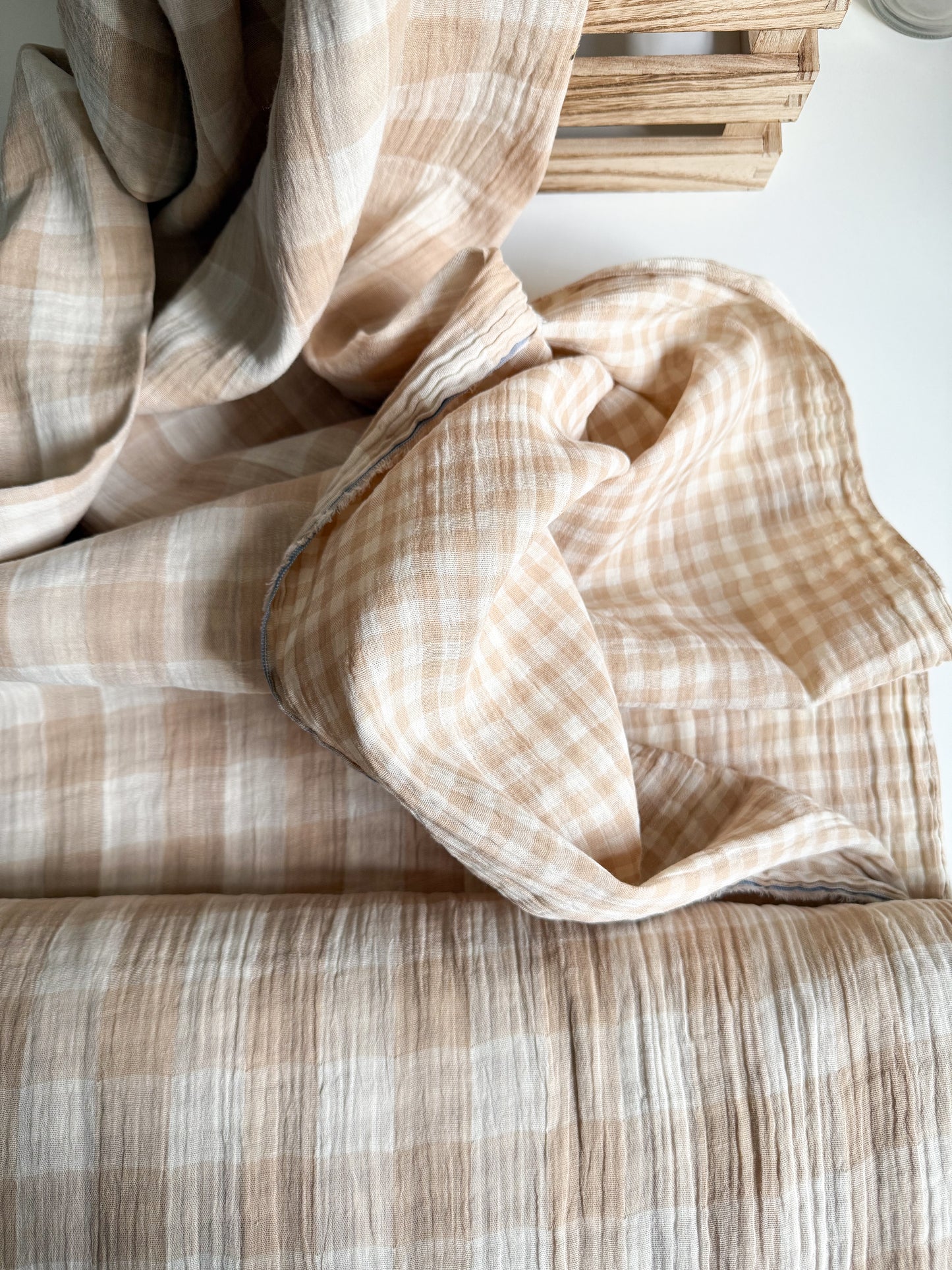 Gingham Double Gauze Fabric - Double Sided Checks