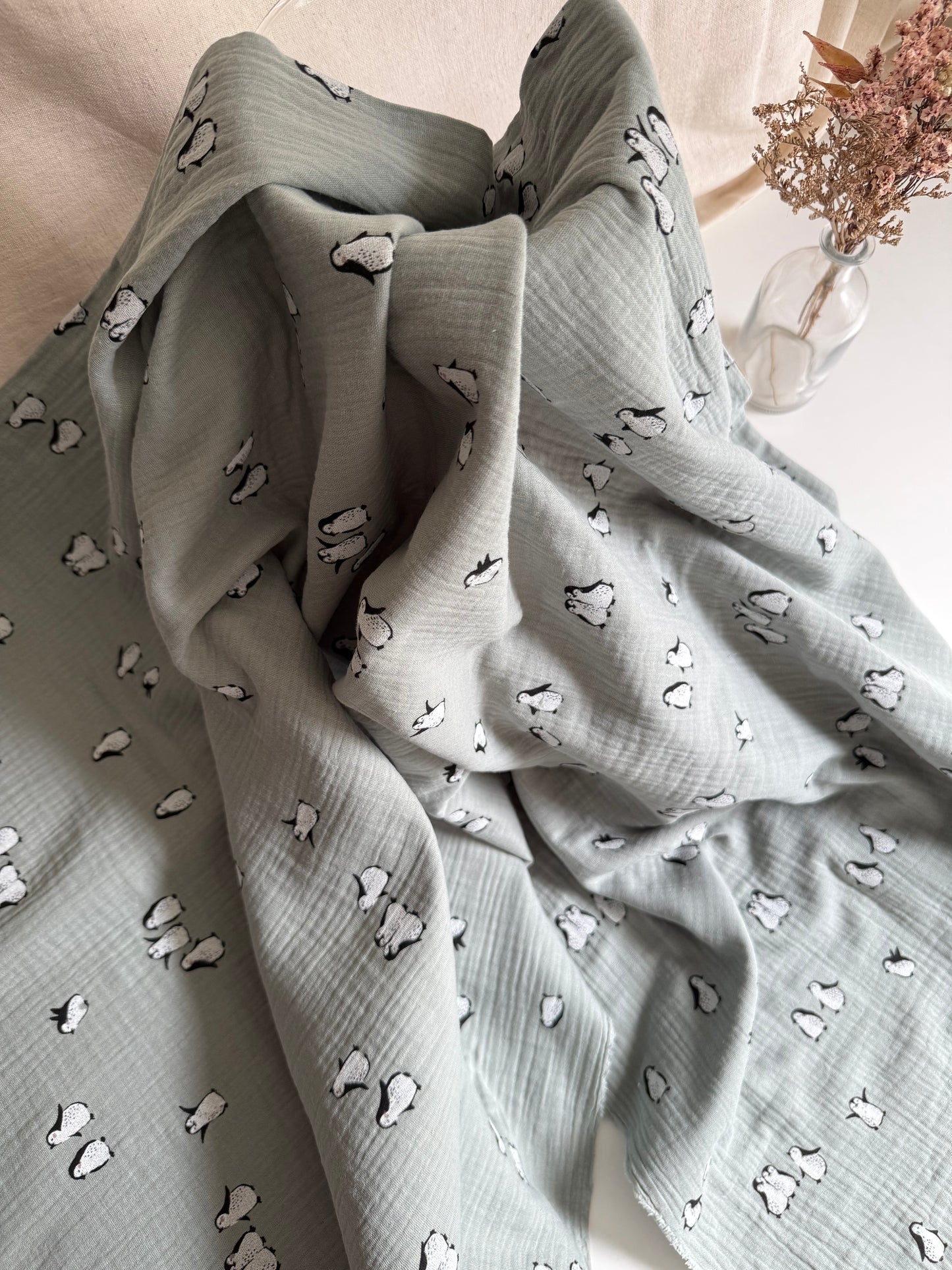 Double Gauze Fabric - Penguins