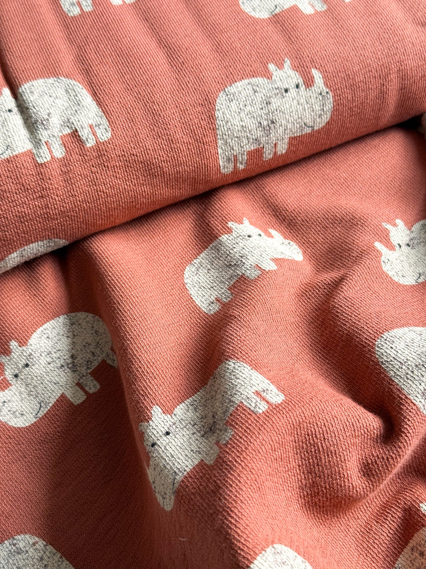 Cotton Terry Crepe Fabric - Rhino - 100cm Remnant
