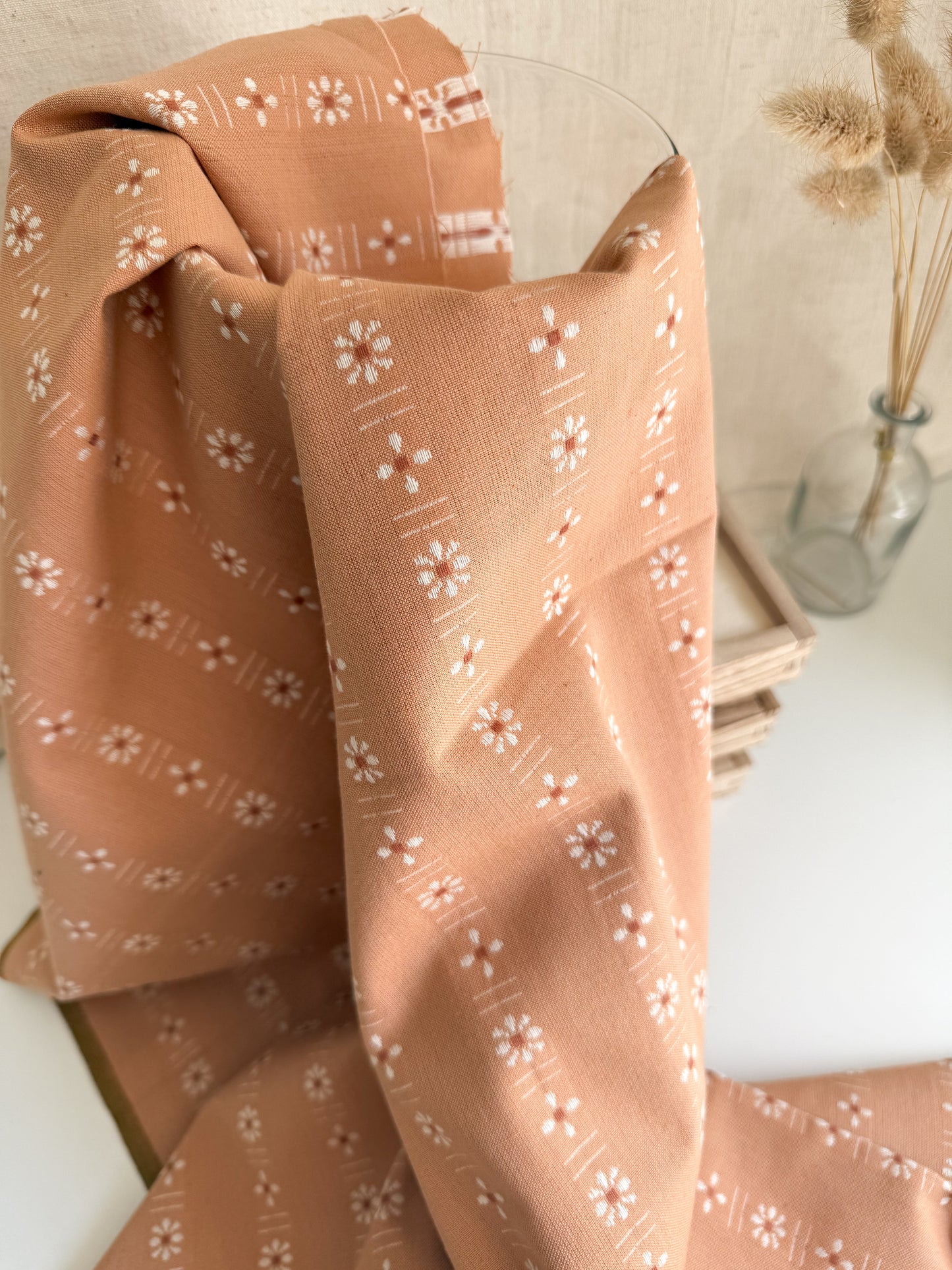 Woven Daisy Cotton Fabric - Prairie