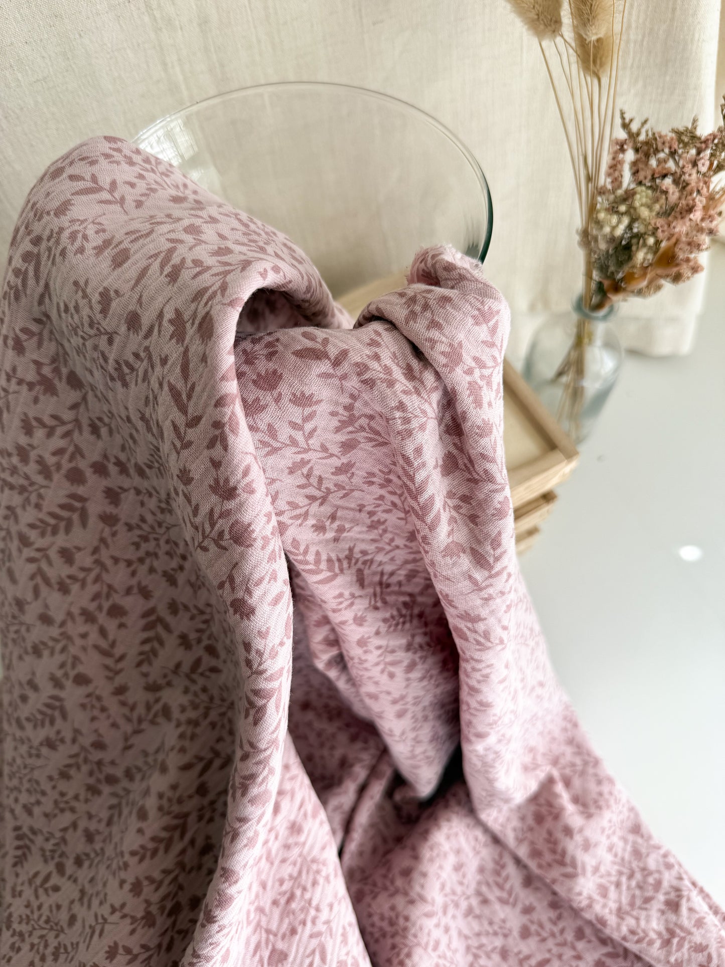 Double Gauze Fabric - Floral - Petal