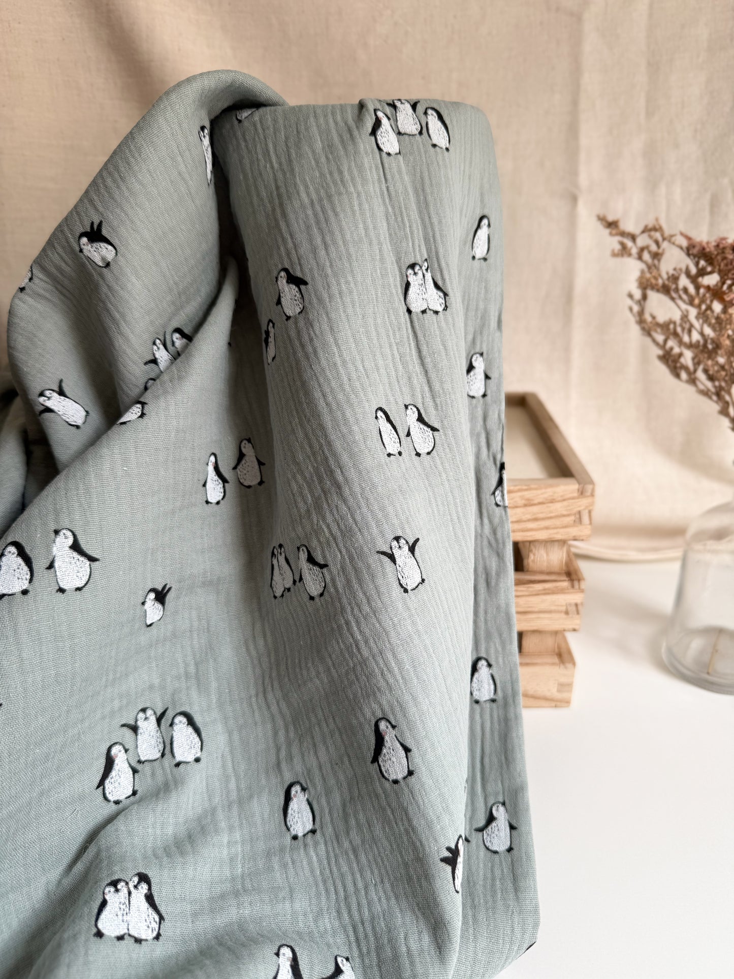 Double Gauze Fabric - Penguins