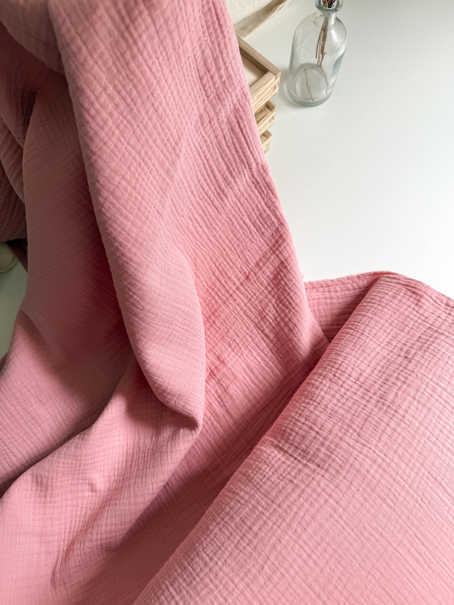 Plain Double Gauze Fabric - Pink
