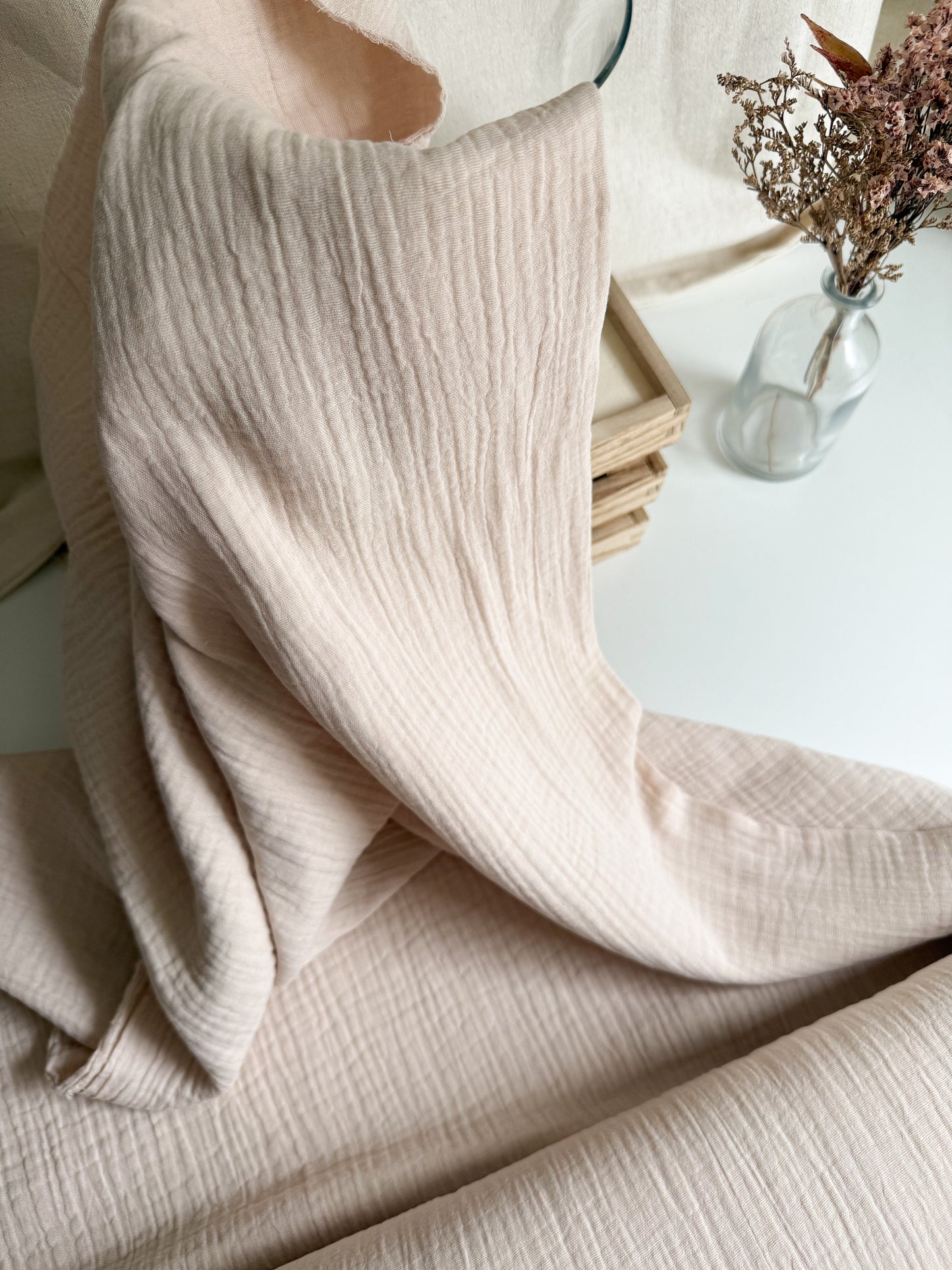 Plain Double Gauze Fabric - Latte