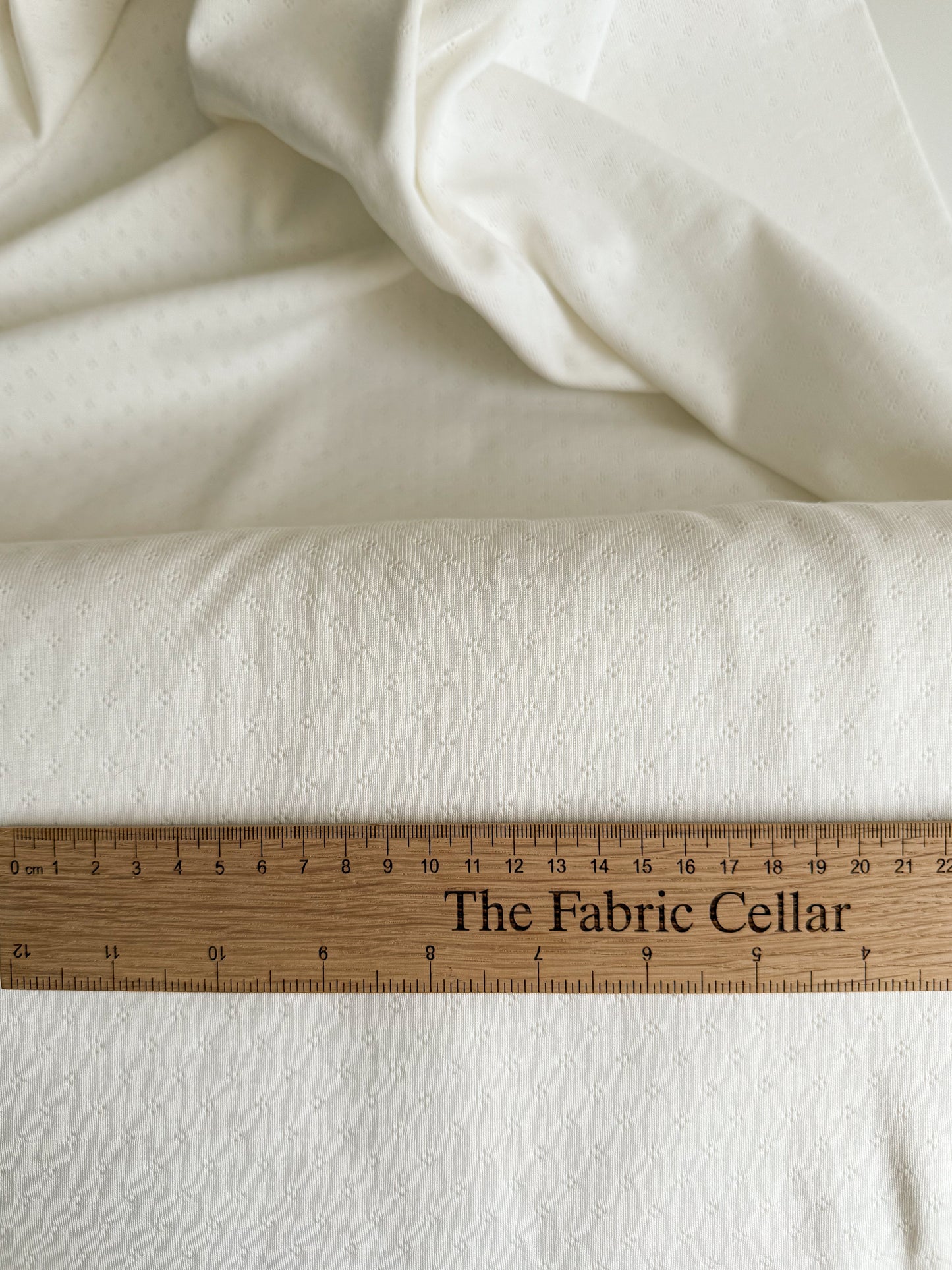 Cotton Jersey Pointelle Fabric - Off White