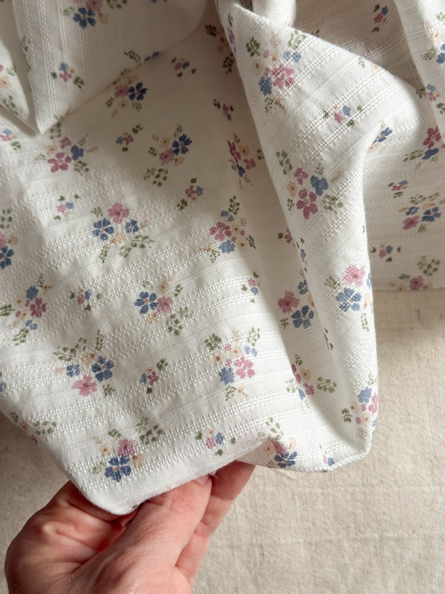 Organic Cotton Jacquard Fabric - Pastel Prairie