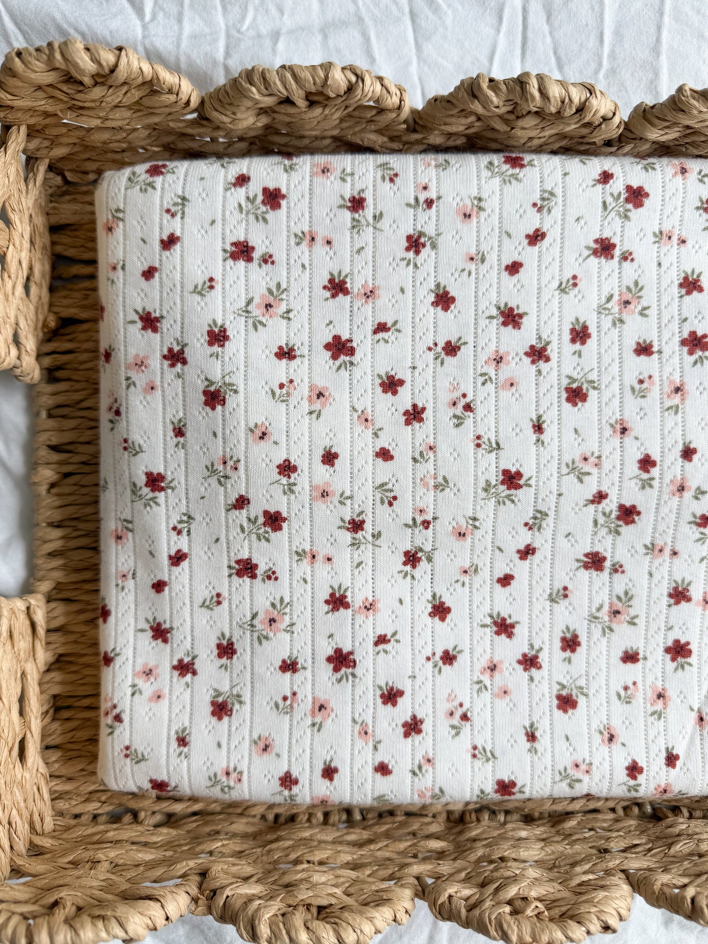 Printed Cotton Jersey Pointelle Fabric - Flower Meadow