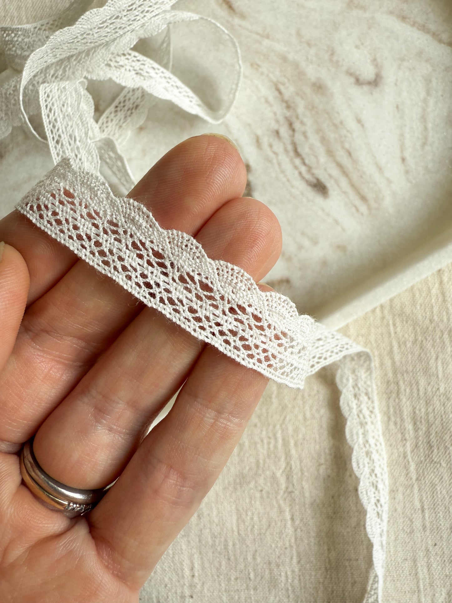 White Cotton Lace Trim - 10mm