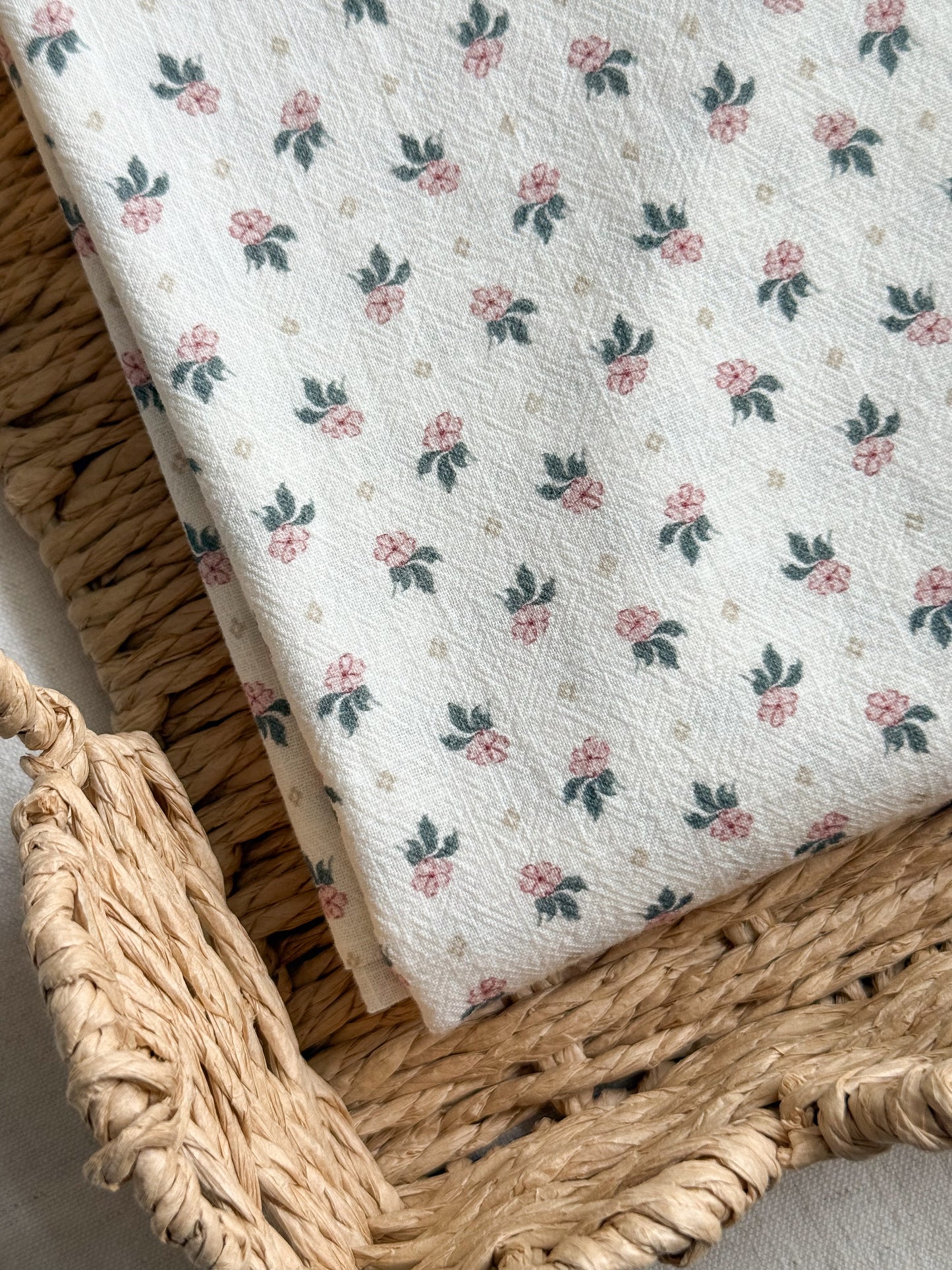 Washed Cotton Fabric - Classic Vintage Floral