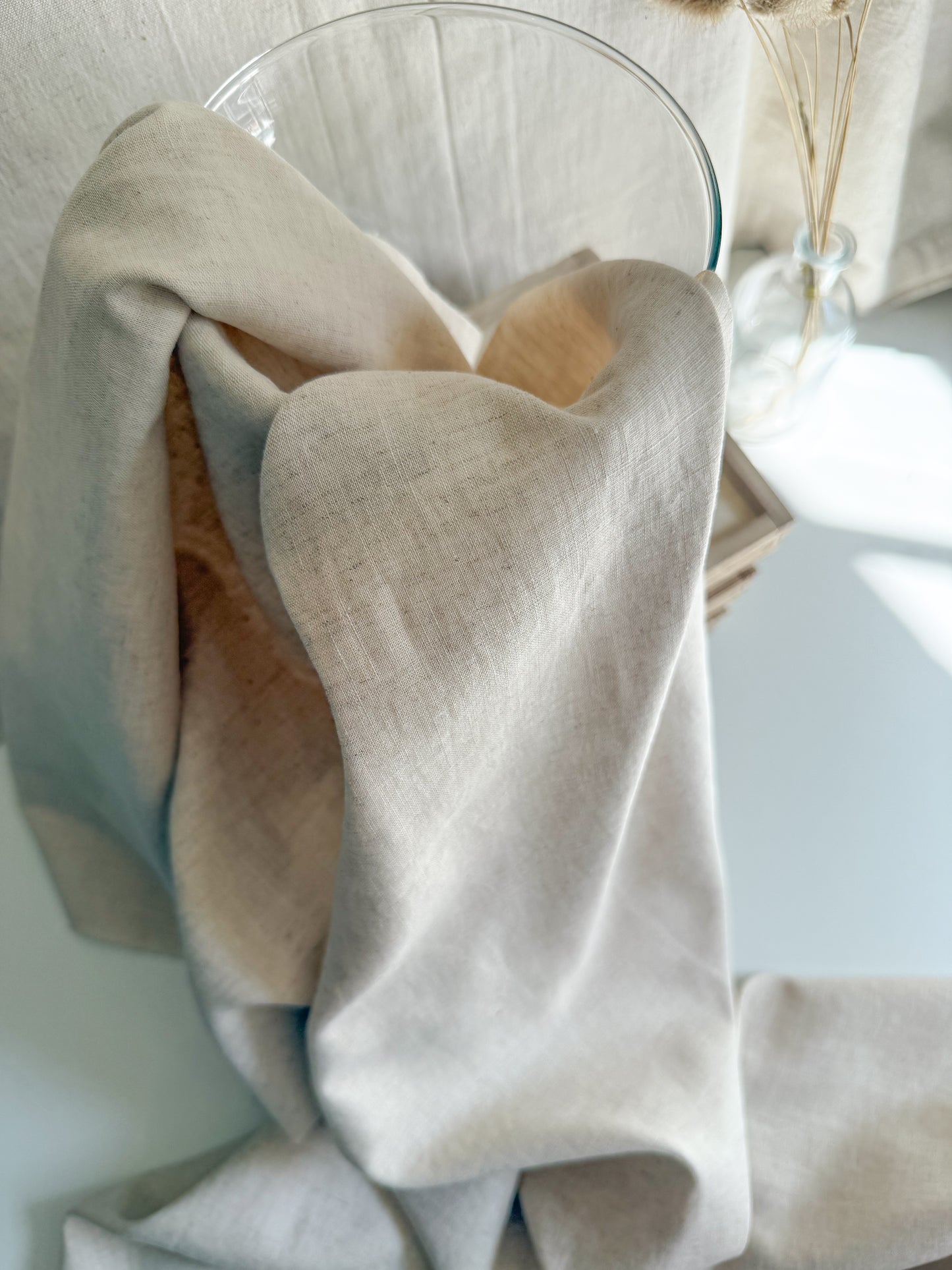 Fine Stonewashed Linen Fabric - Natural Melange