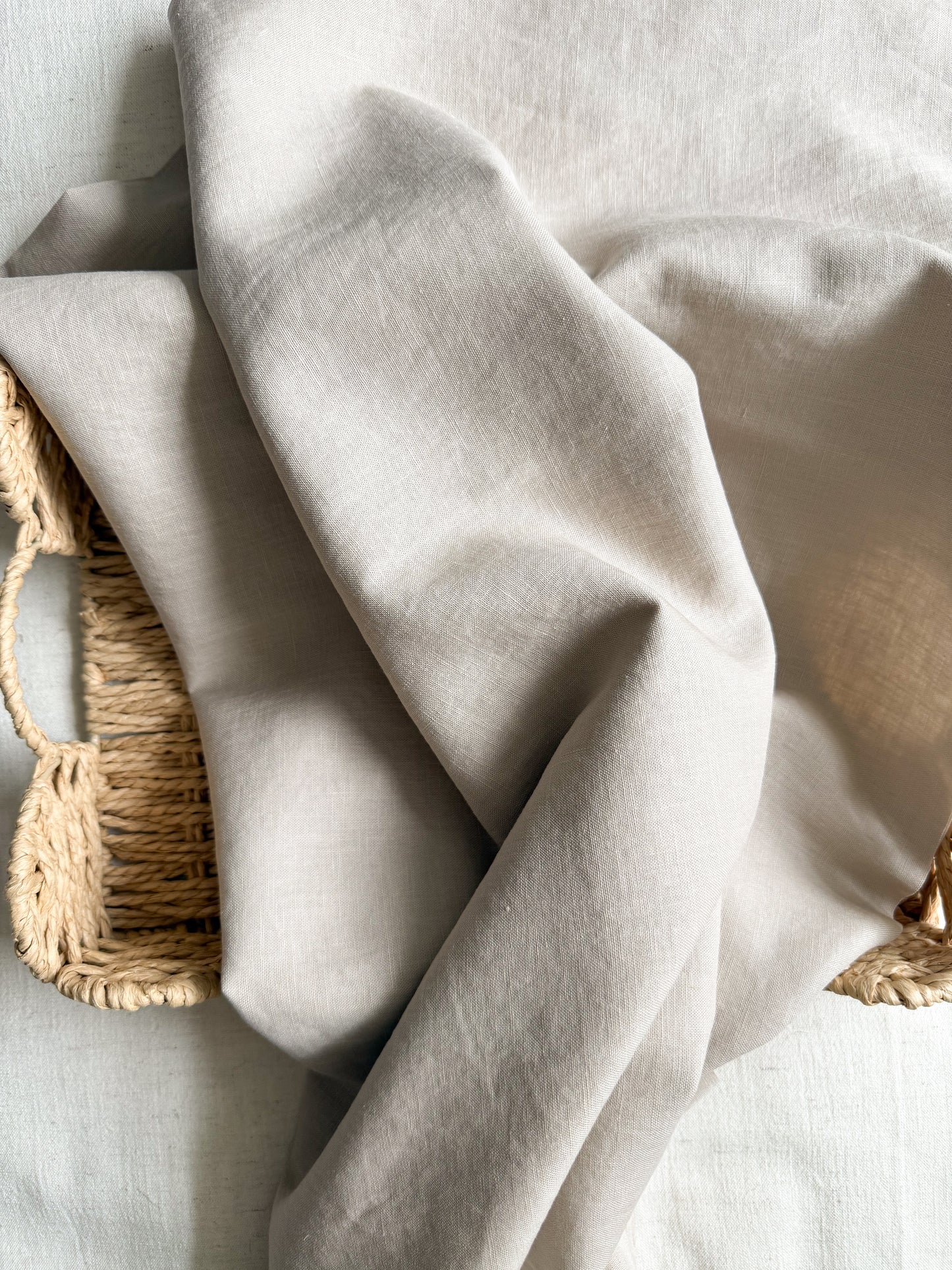 Fine Stonewashed Linen Fabric - Beige