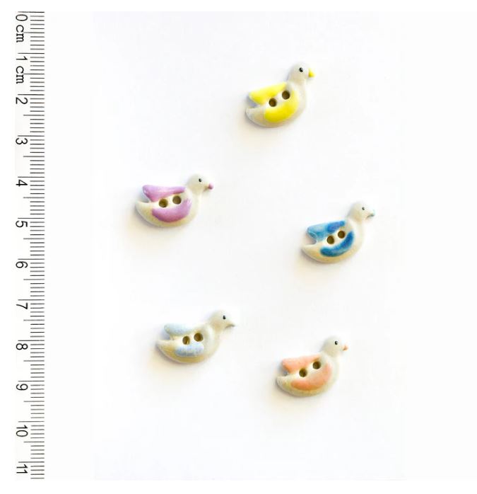Handmade Birds Sewing Buttons - 20mm - Pack of 5