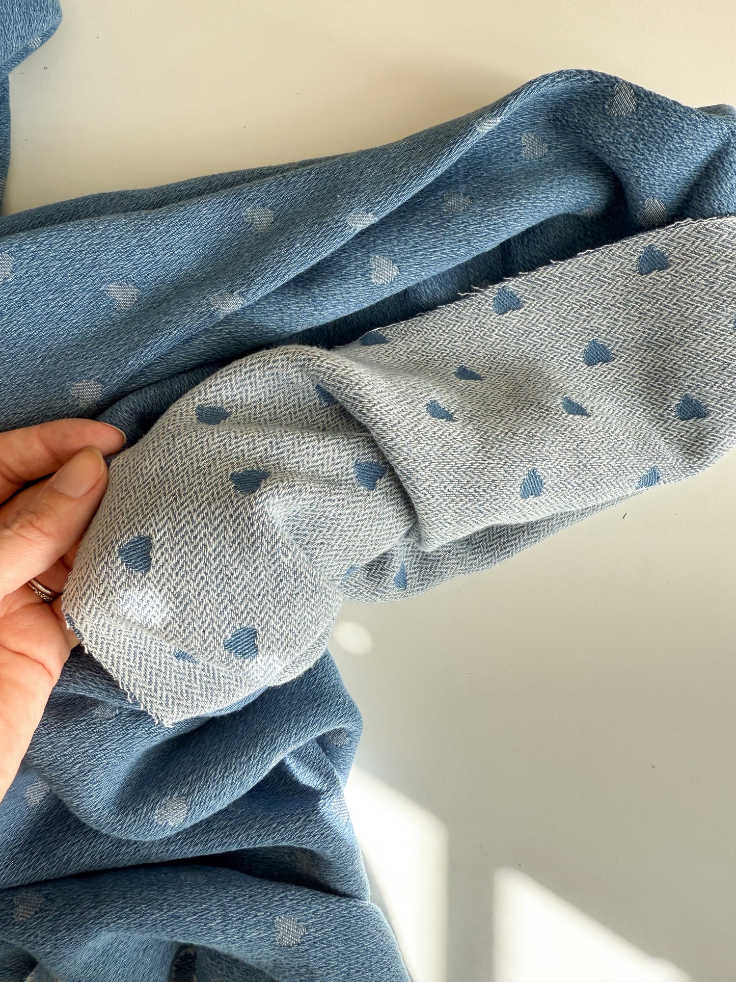 Cotton Mix Denim Jacquard - Hearts