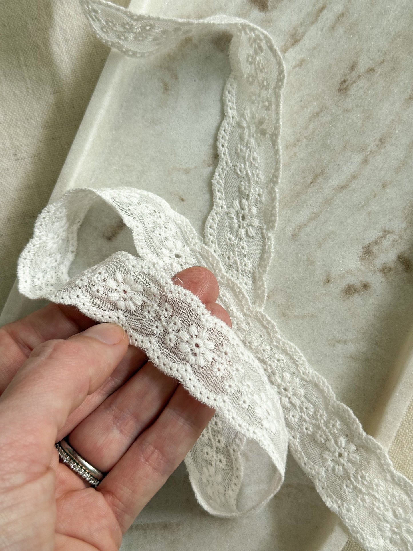 Embroidered Floral Insert Trim - 24mm