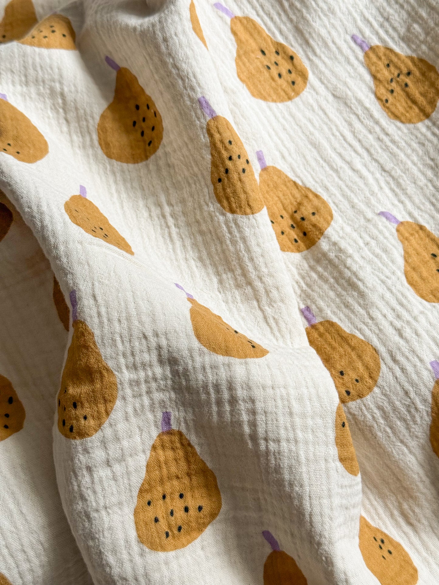 Organic Cotton Double Gauze Fabric - Pears