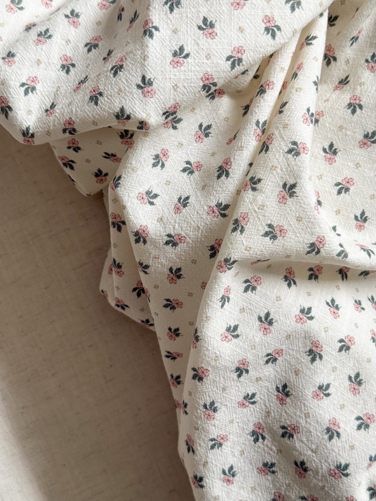 Washed Cotton Fabric - Classic Vintage Floral