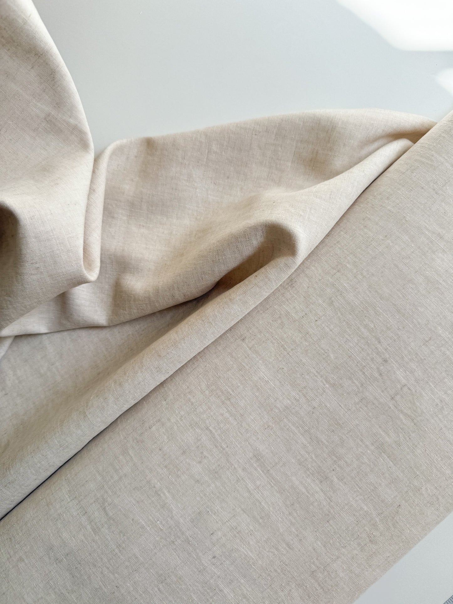 Fine Stonewashed Linen Fabric - Natural Melange