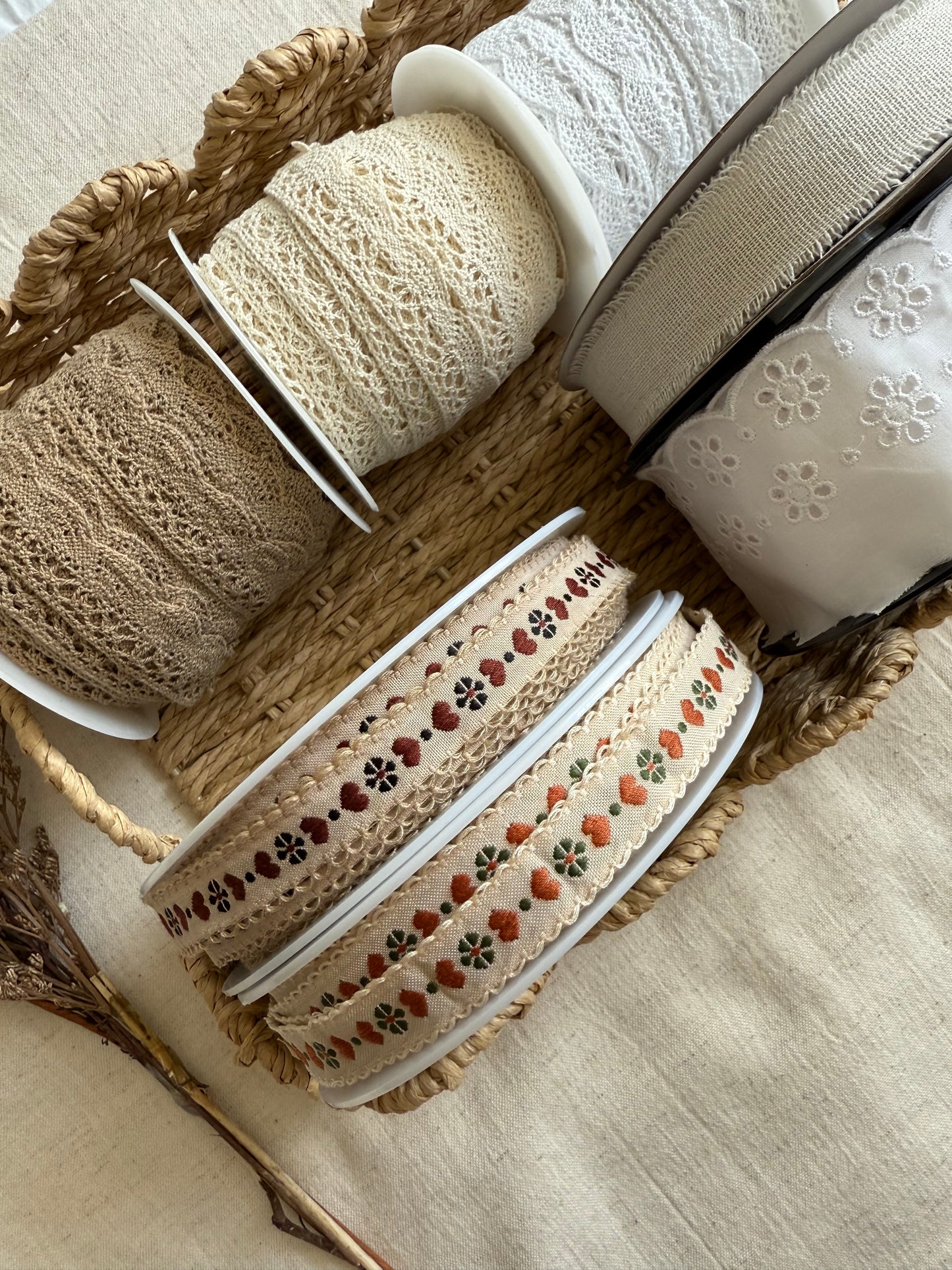 Jacquard Trim - Little Hearts & Flowers - 15mm