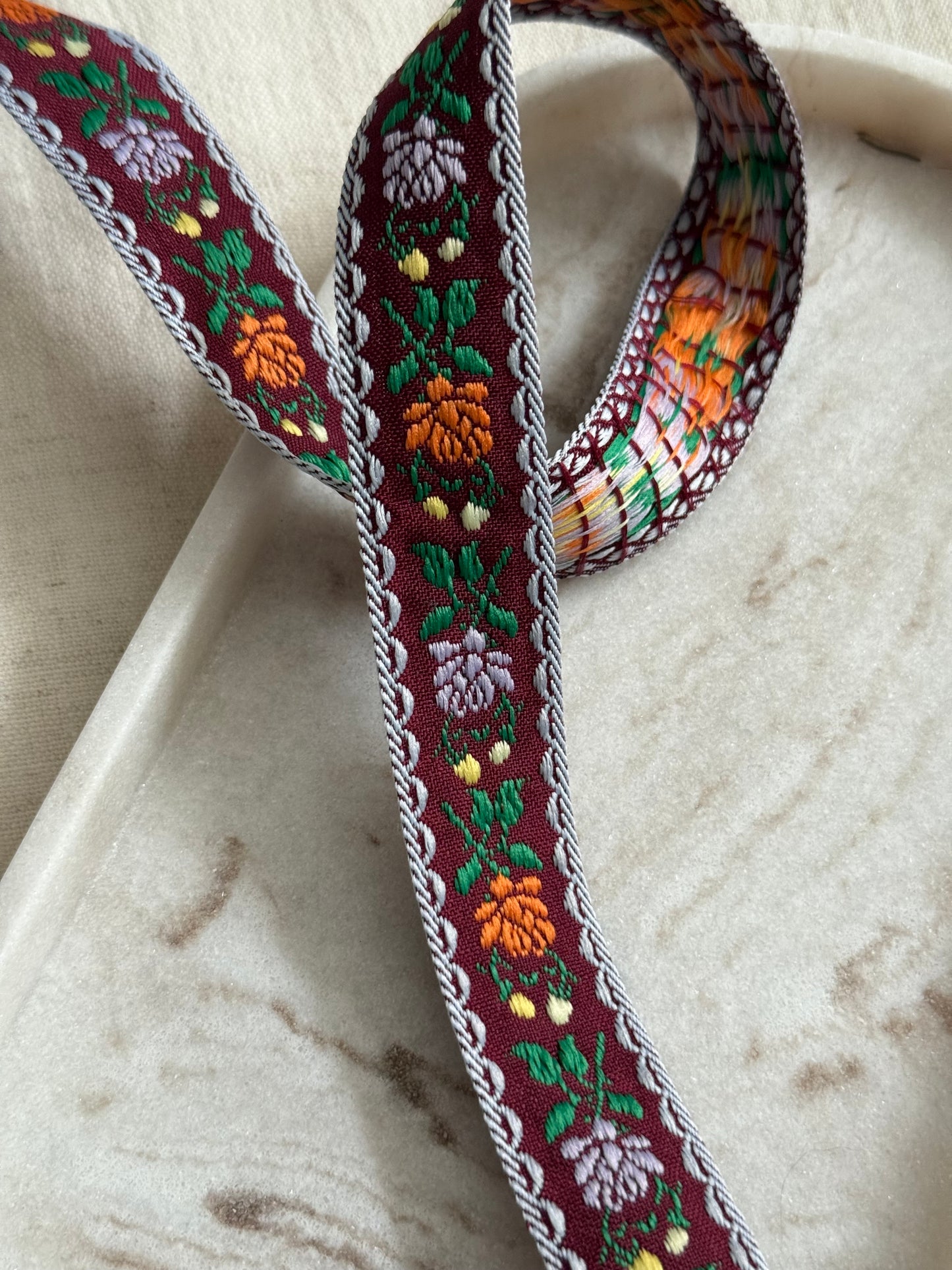 Jacquard Trim Ribbon - Roses- 23mm