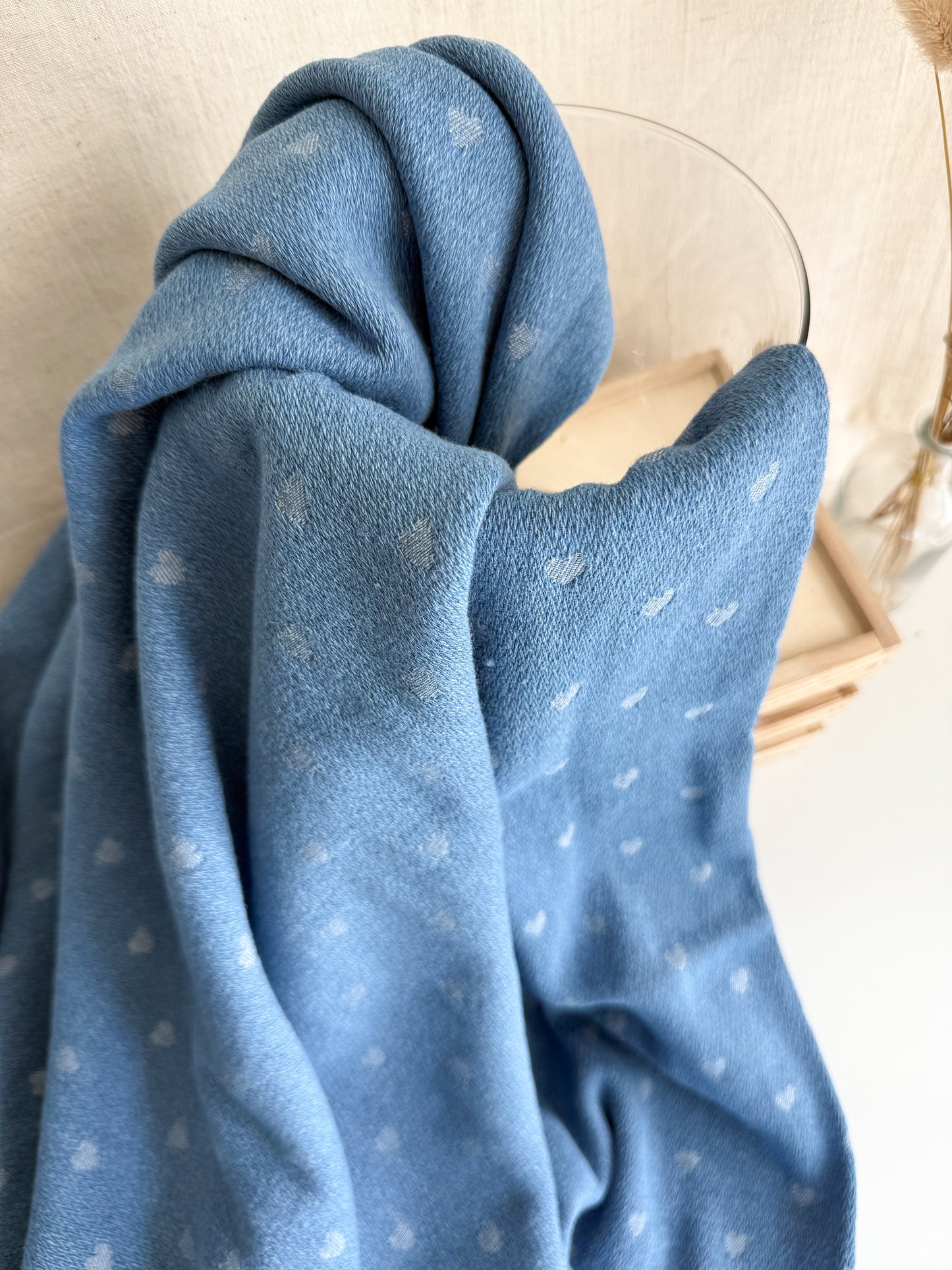 Cotton Mix Denim Jacquard - Hearts
