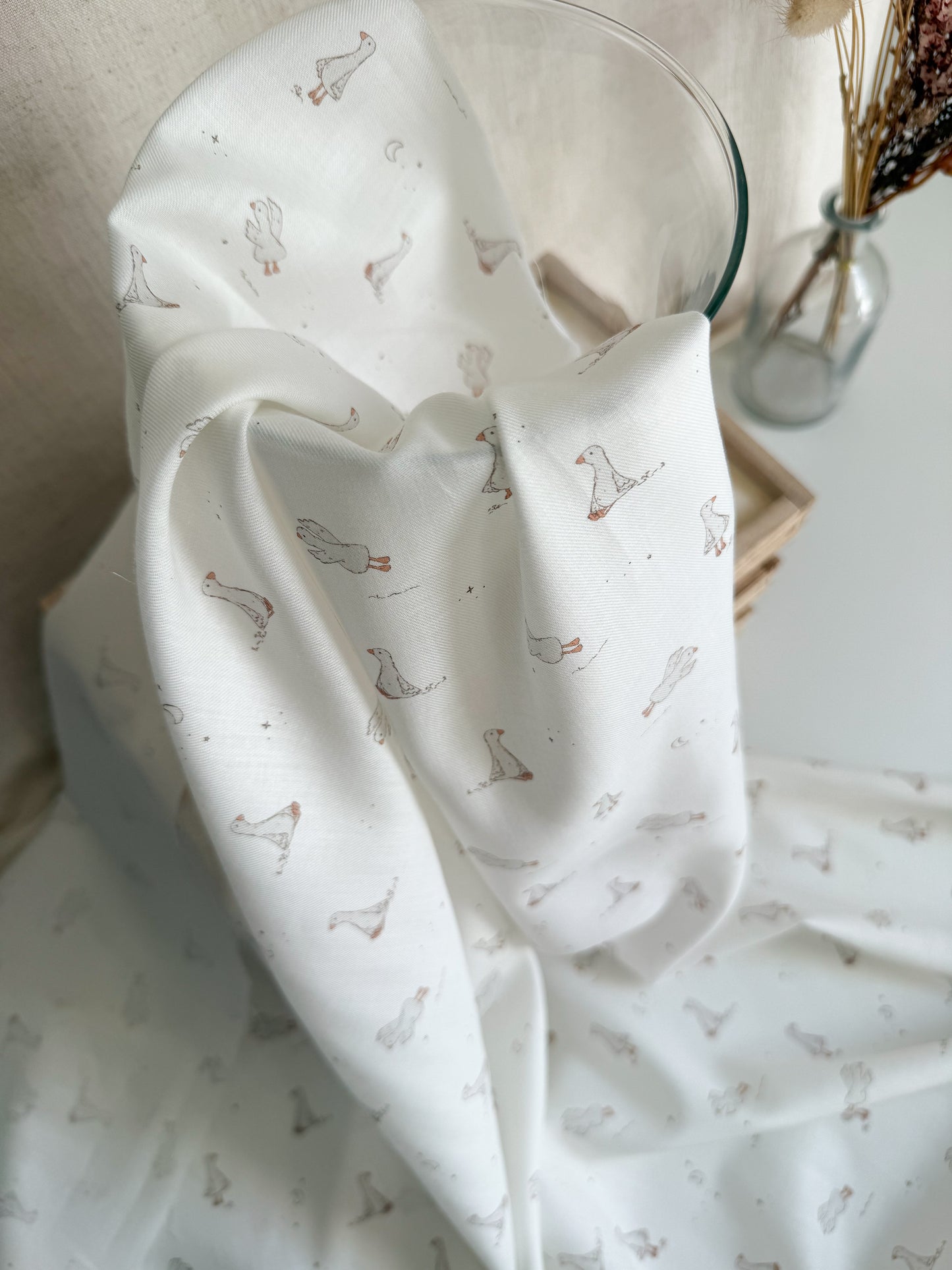 White Goose Vintage Cotton Dressmaking Fabric