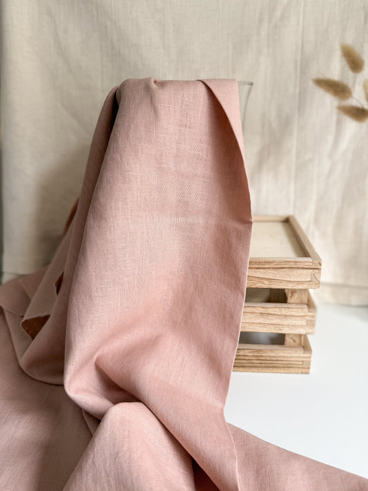 Fine Stonewashed Linen Fabric - Nude Pink