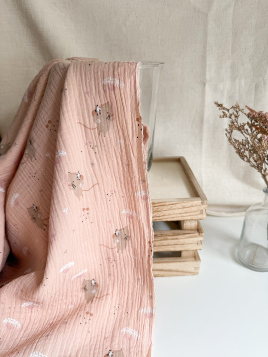 Double Gauze Fabric - Mice