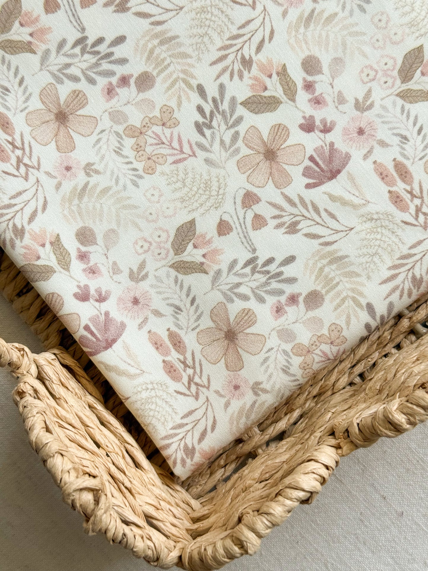 Cotton Poplin Fabric  - Blush Floral