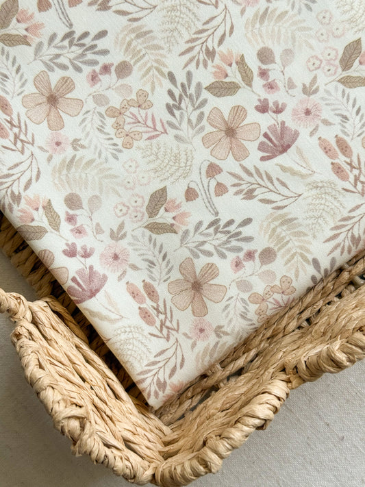 Cotton Poplin Fabric  - Blush Floral