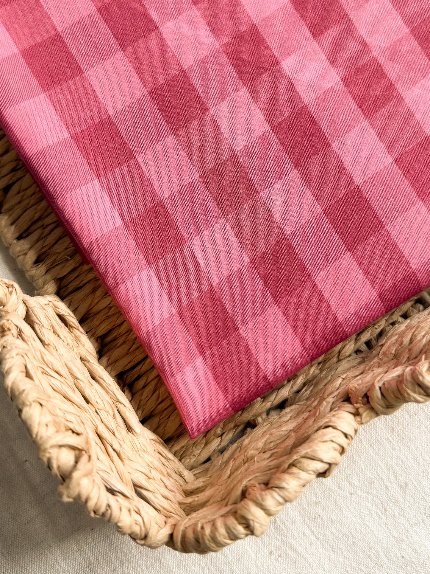 Cotton Yarn Dyed Gingham Fabric - Berry Pink