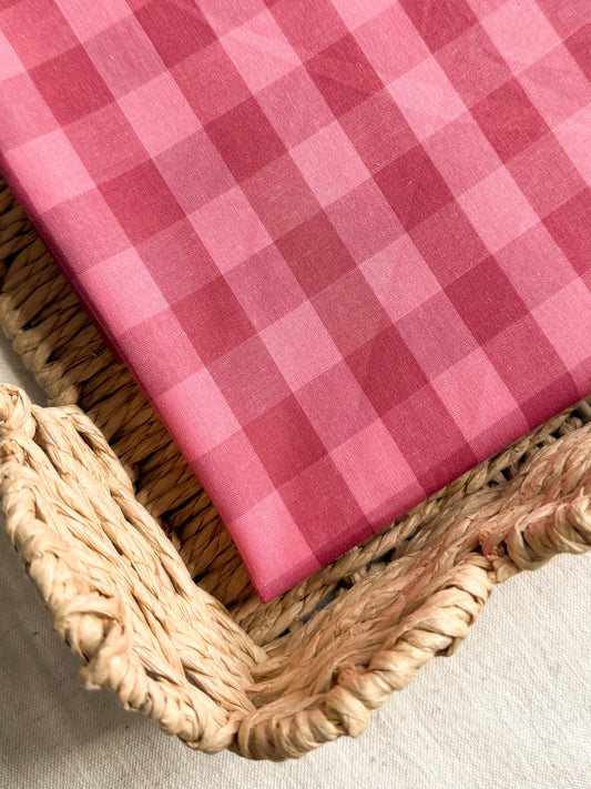 Cotton Yarn Dyed Gingham Fabric - Berry Pink