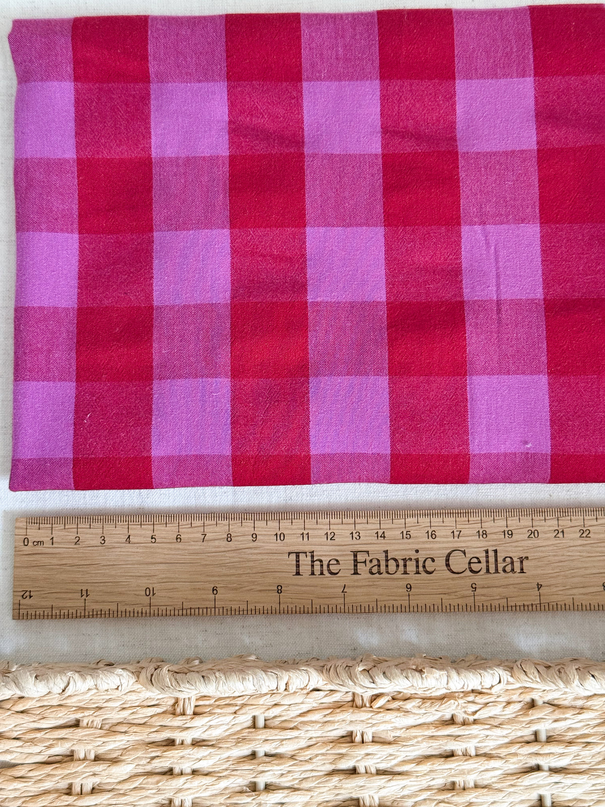 Cotton Yarn Dyed Gingham Fabric - Raspberry Jam