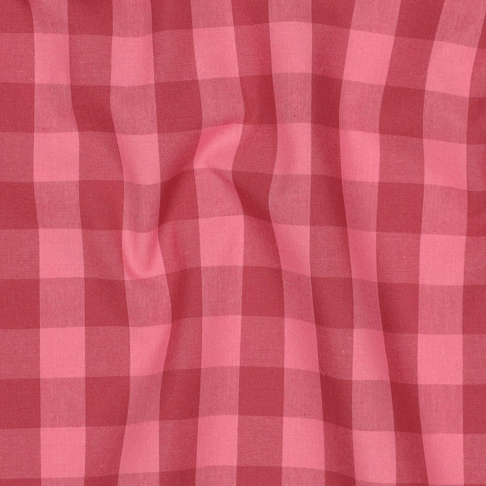 Cotton Yarn Dyed Gingham Fabric - Berry Pink