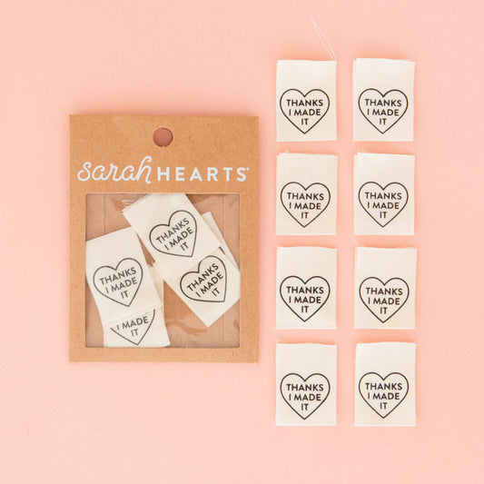 Thanks I Made It Heart Organic Cotton Labels - Pack of 8