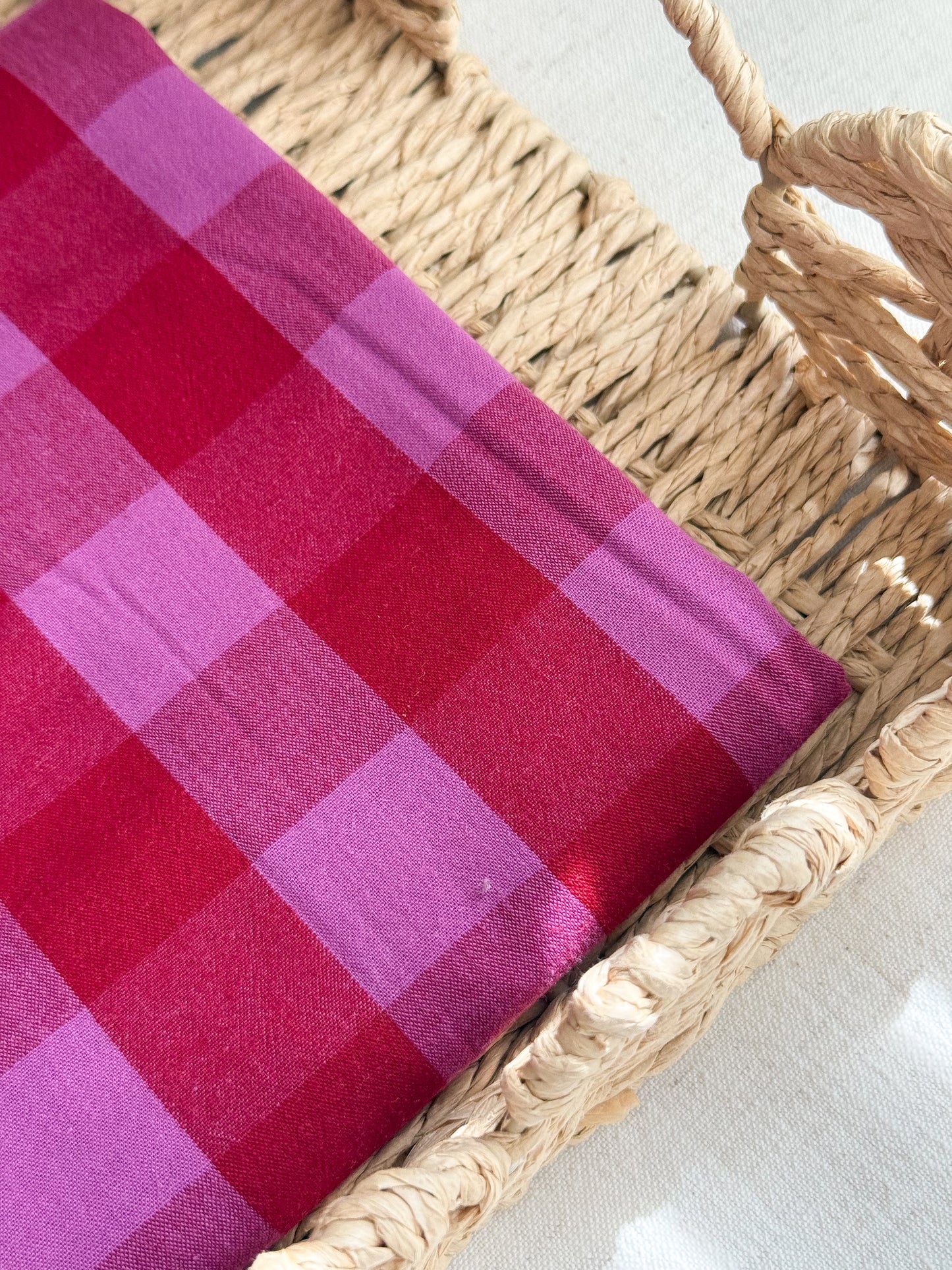 Cotton Yarn Dyed Gingham Fabric - Raspberry Jam