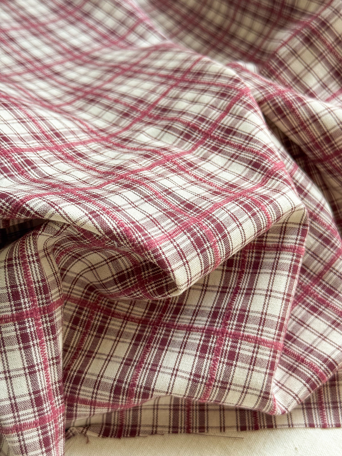 Cotton Yarn Dyed Plaid Tartan Fabric - Mulberry