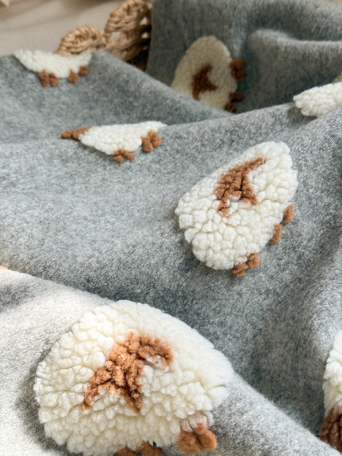 Soft Teddy Sheep Fabric - 3D Sheep