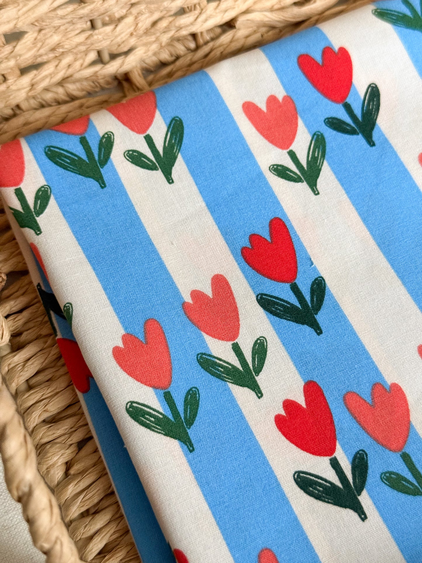 Cotton Poplin Fabric  - Tulip Stripe