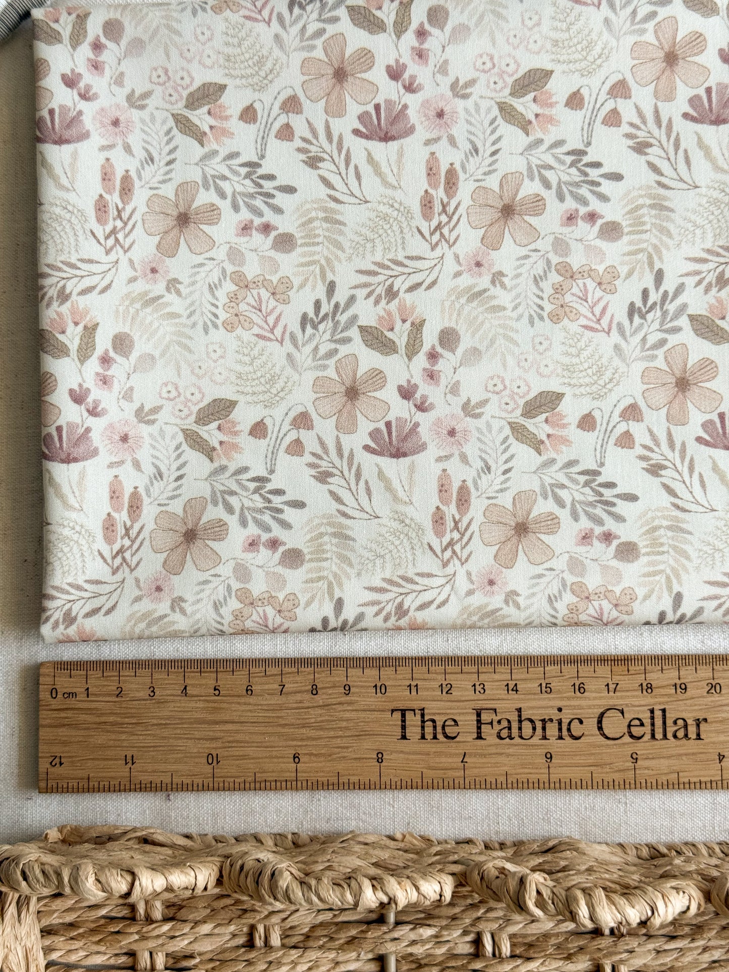 Cotton Poplin Fabric  - Blush Floral