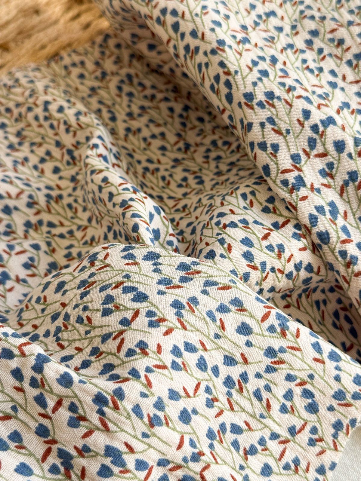 Double Gauze Fabric - Blue Meadow