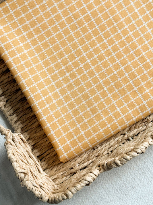 Cotton Poplin Fabric  - Natural Checks