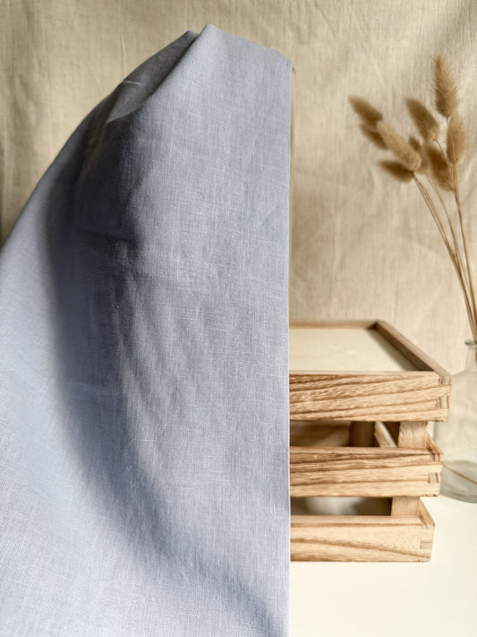 Fine Stonewashed Linen Fabric - Powder Blue