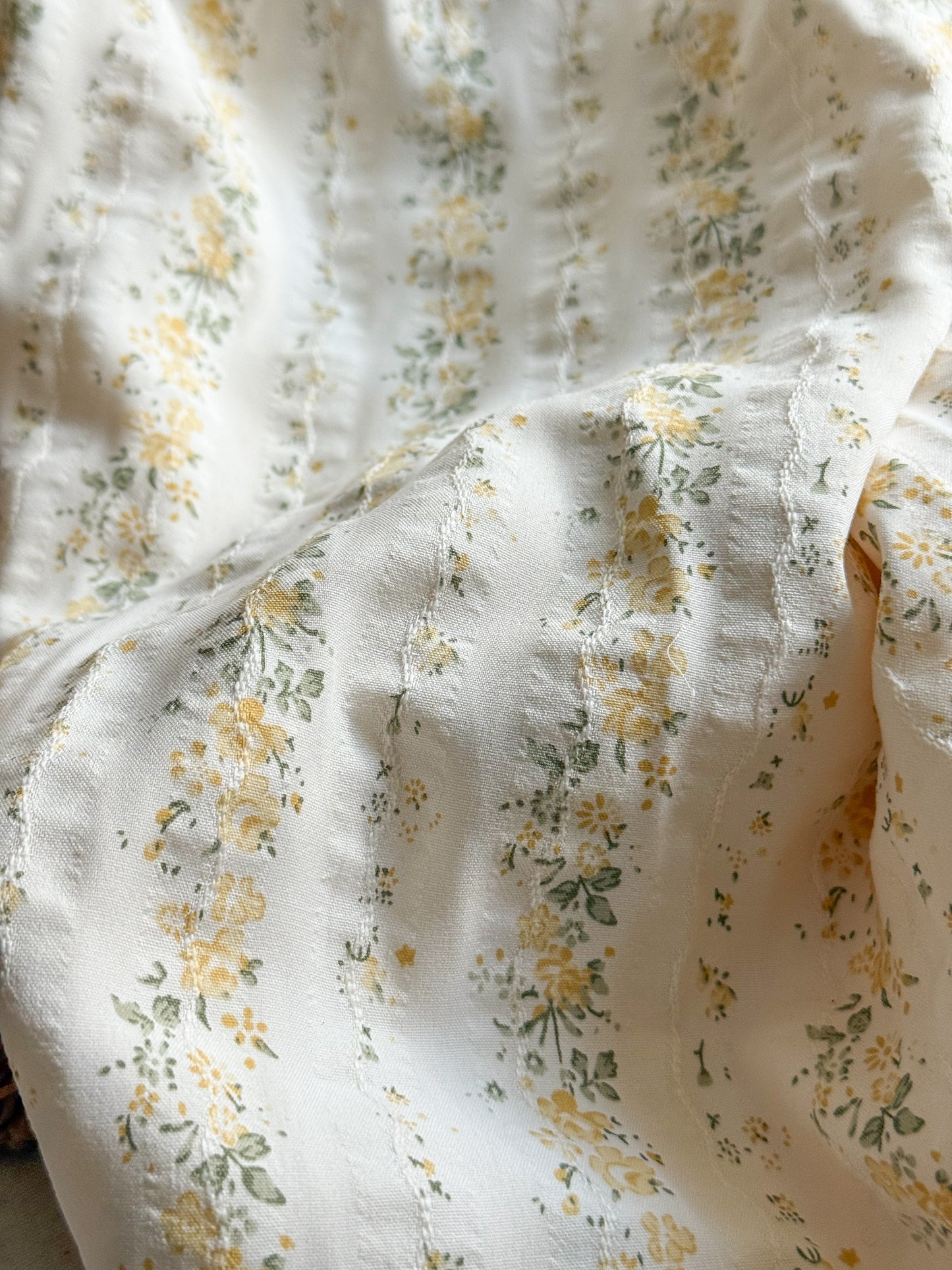 Embroidered Jacquard Cotton Fabric - Golden Vintage