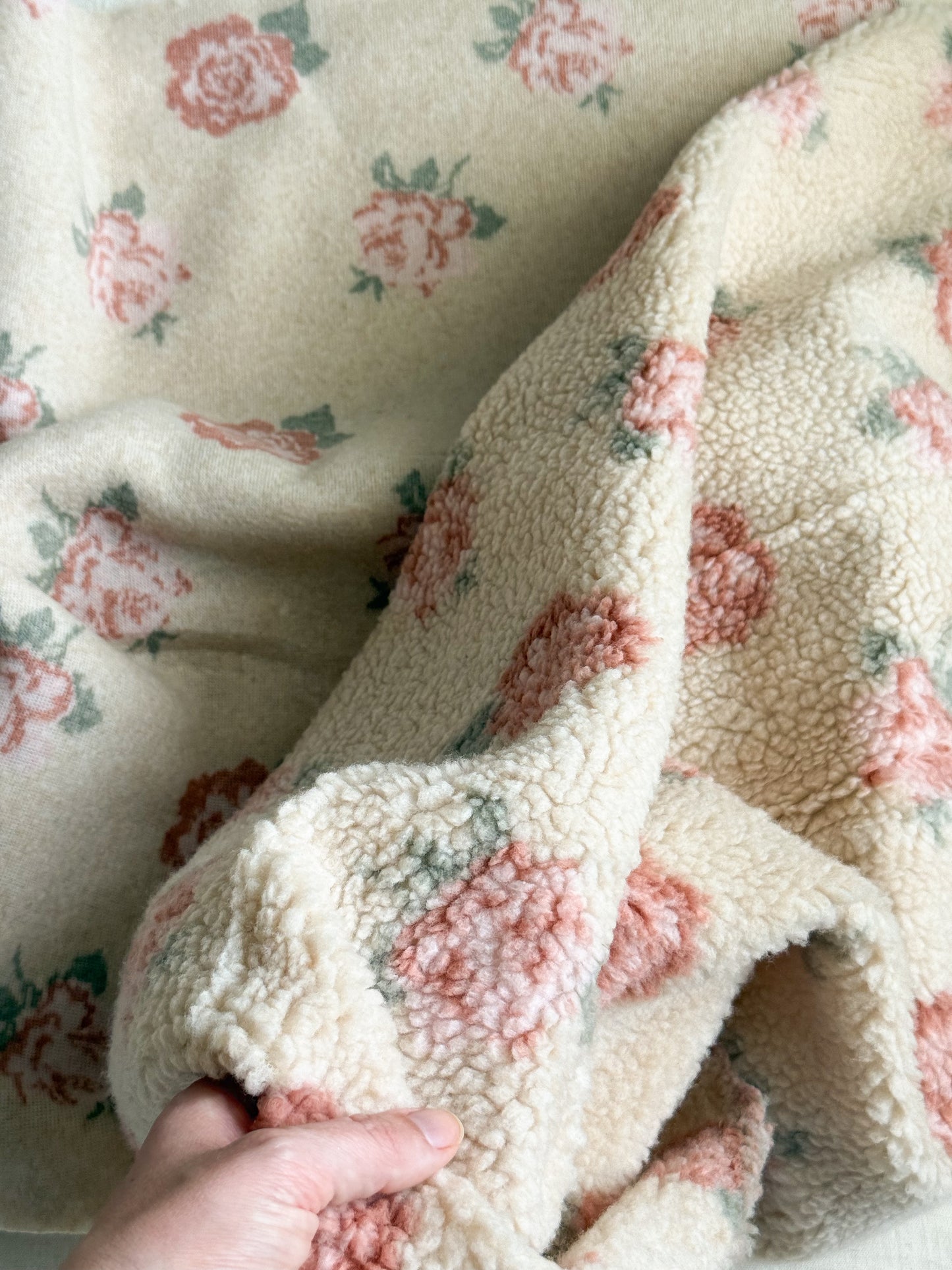 Soft Teddy Fabric - Vintage Rose