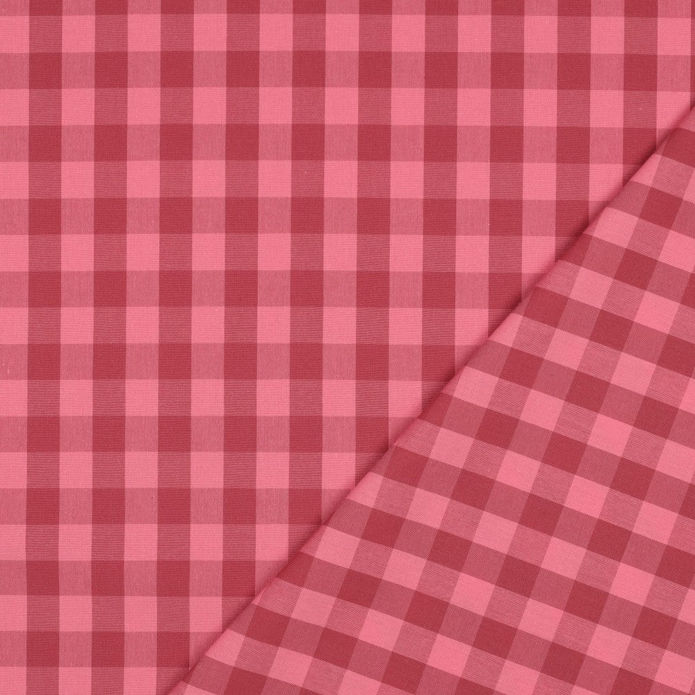 Cotton Yarn Dyed Gingham Fabric - Berry Pink