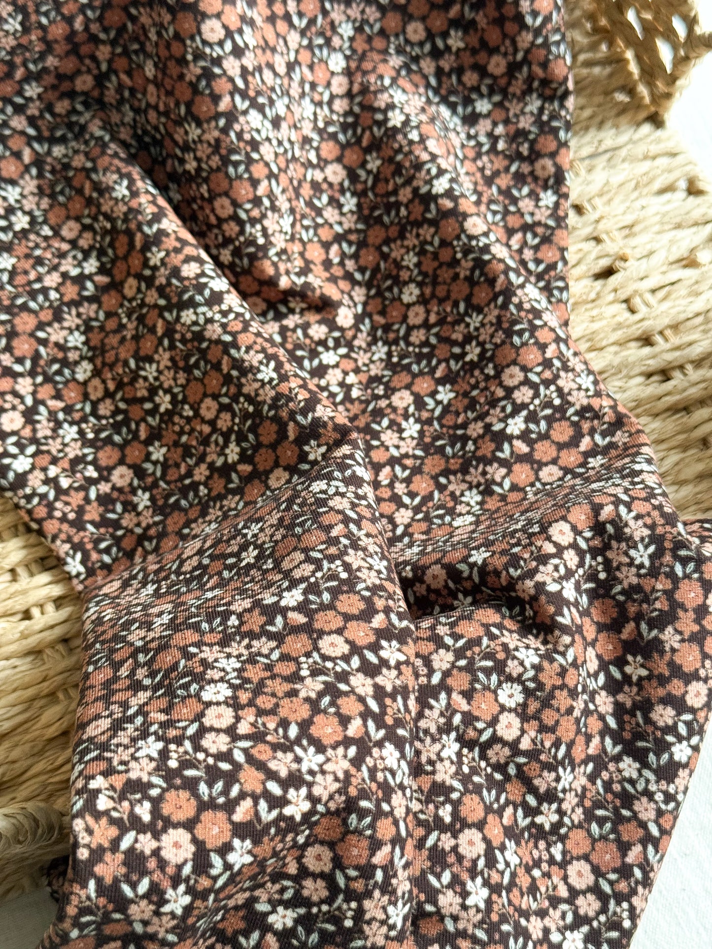 Cotton Jersey - Autumn Flowers - 51cm Remnant