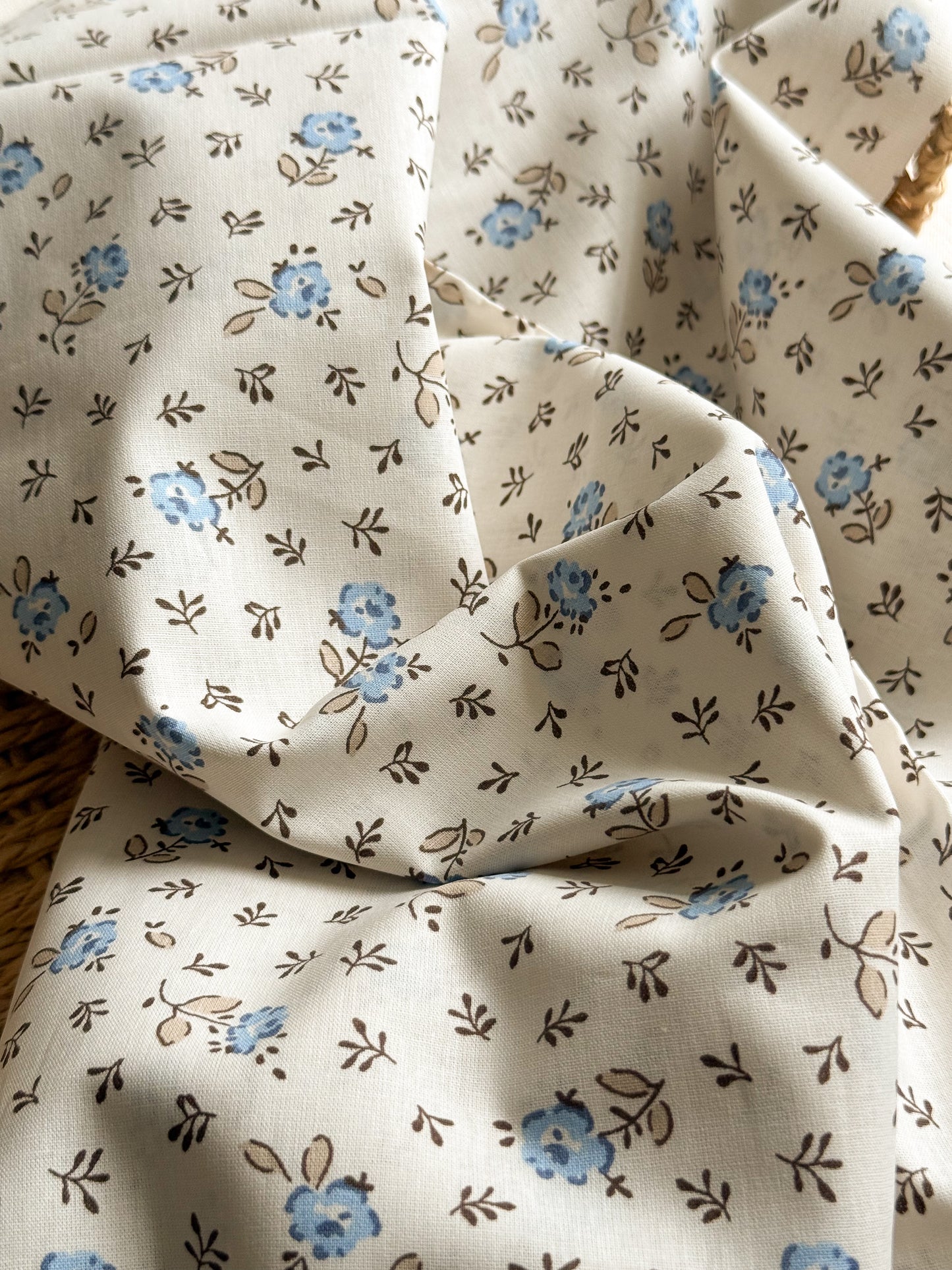 Cotton Poplin Fabric  - Forget Me Not